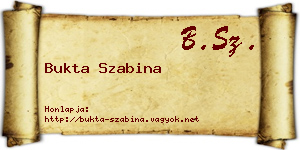 Bukta Szabina névjegykártya